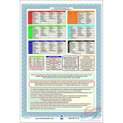 Beş Vakit Namaz Posteri - Saten Kumaş